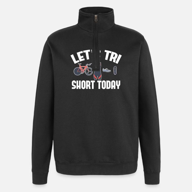 Let's Tri Short Heute Triathlon - Quarter-Zip-Sweatshirt - Schwarz