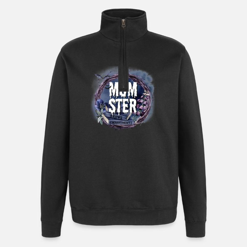 Halloween Hexe - Quarter-Zip-Sweatshirt - Schwarz