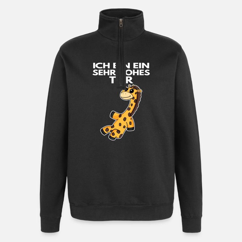 Teamleiter Giraffe - Quarter-Zip-Sweatshirt - Schwarz