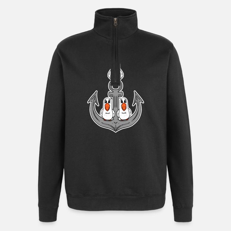 Seagulls Seagull Anchor - Quarter-Zip Sweatshirt - black