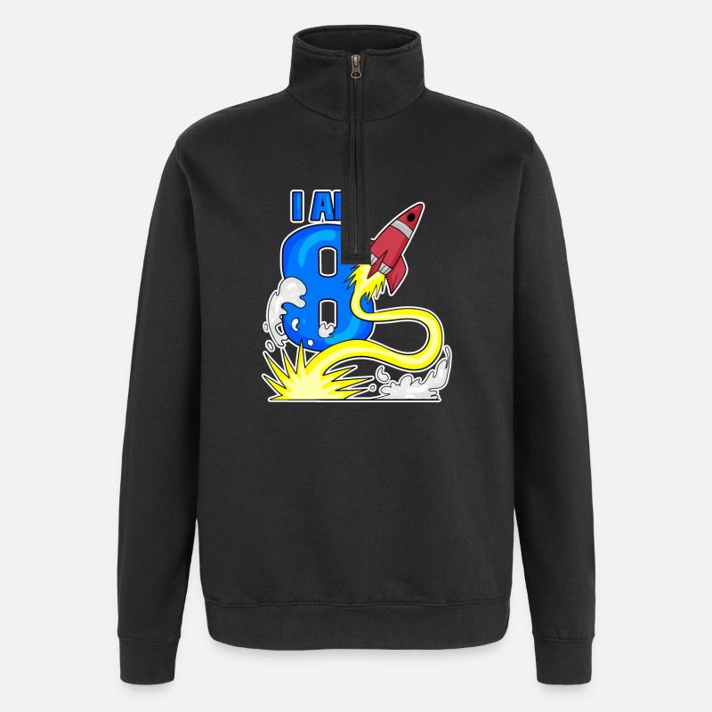 Garçon de 8 ans - Sweat à zip 1/4 - noir
