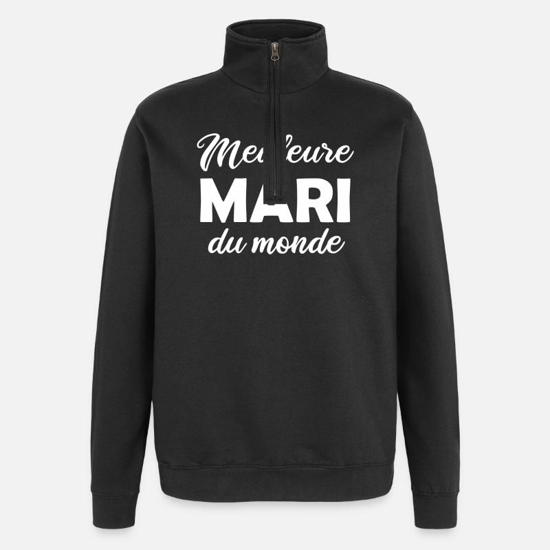 Meilleur Mari du monde - Sweat à zip 1/4 - noir