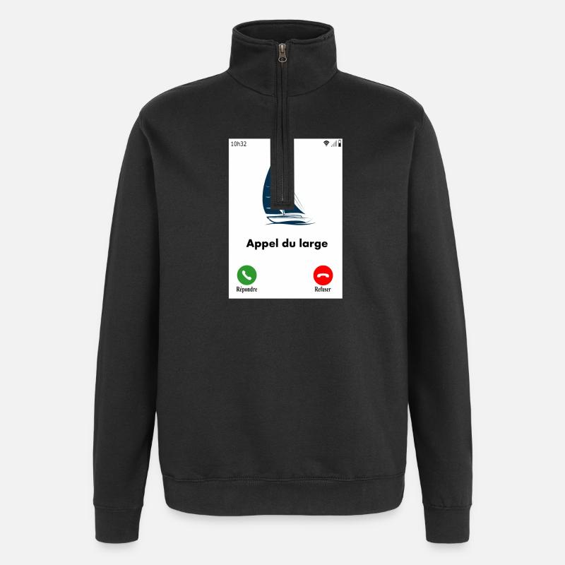 Appel du large - Sweat à zip 1/4 - noir