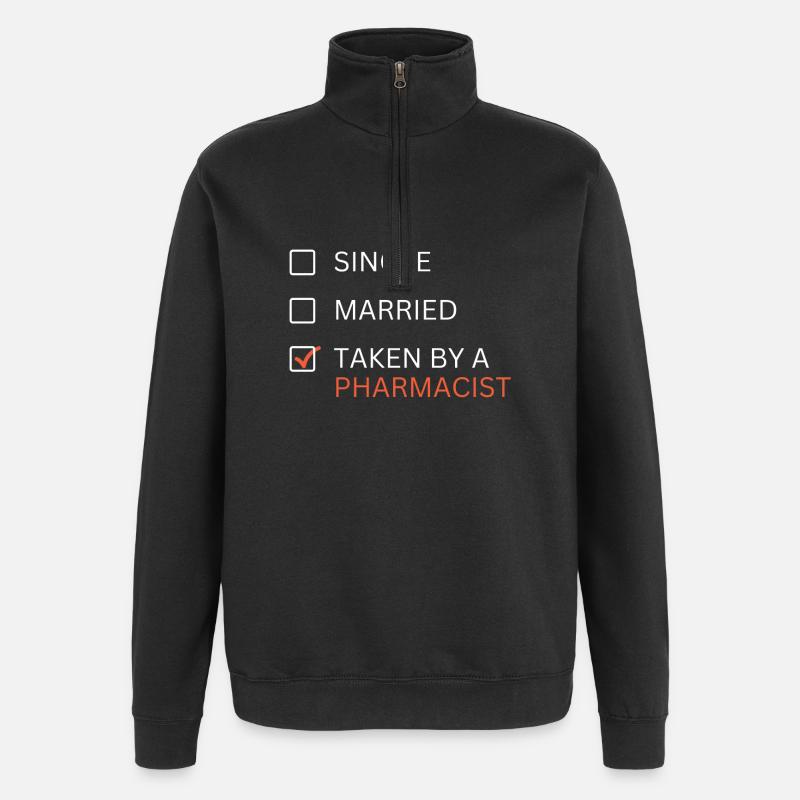 Married to pharmacist - Quarter-Zip Sweatshirt - black