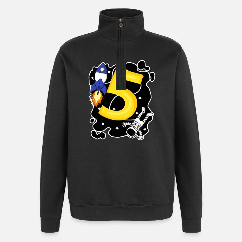 Jeune astronaute de 5 ans - Sweat à zip 1/4 - noir