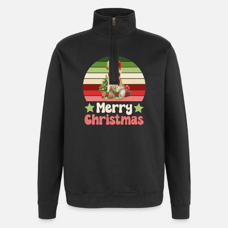 Labrador Weihnachten - Quarter-Zip-Sweatshirt - Schwarz