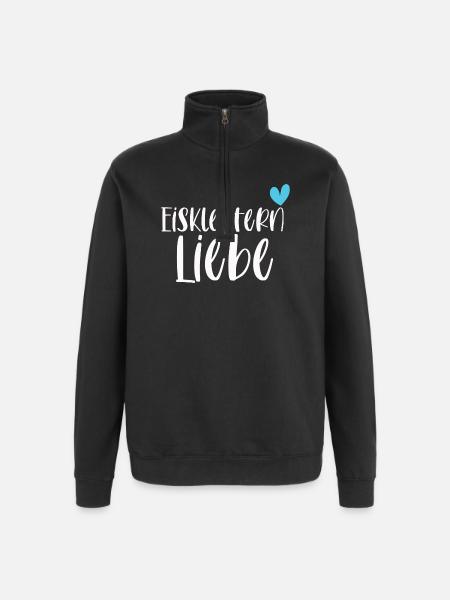 Klettern Eisklettern Liebe Eispickel Geschenk - Quarter-Zip-Sweatshirt - Schwarz
