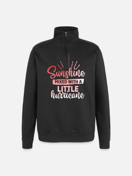 Sunshine mixed with a hurricane - Quarter-Zip Sweatshirt - black