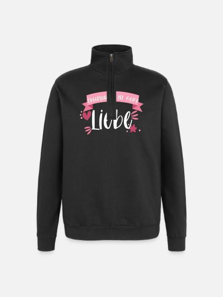 Cheerleader Cheerleading Liebe Geschenk - Quarter-Zip-Sweatshirt - Schwarz