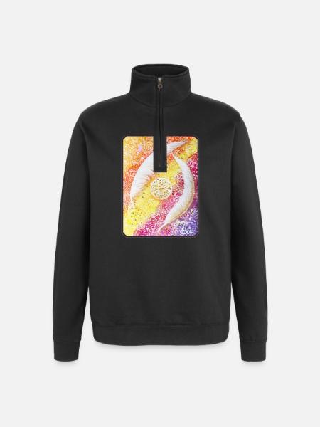 Sjælens englefjer - Sonja Ariel von Staden - Sweatshirt med 1/4 lynlås - sort