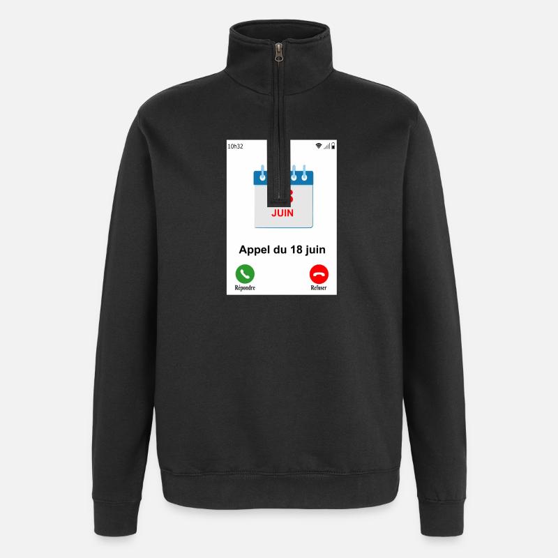 Appel du 18 juin - Sweat à zip 1/4 - noir
