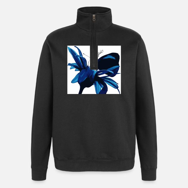 Fleur Bleue Magie avec Magie - Sweat à zip 1/4 - noir