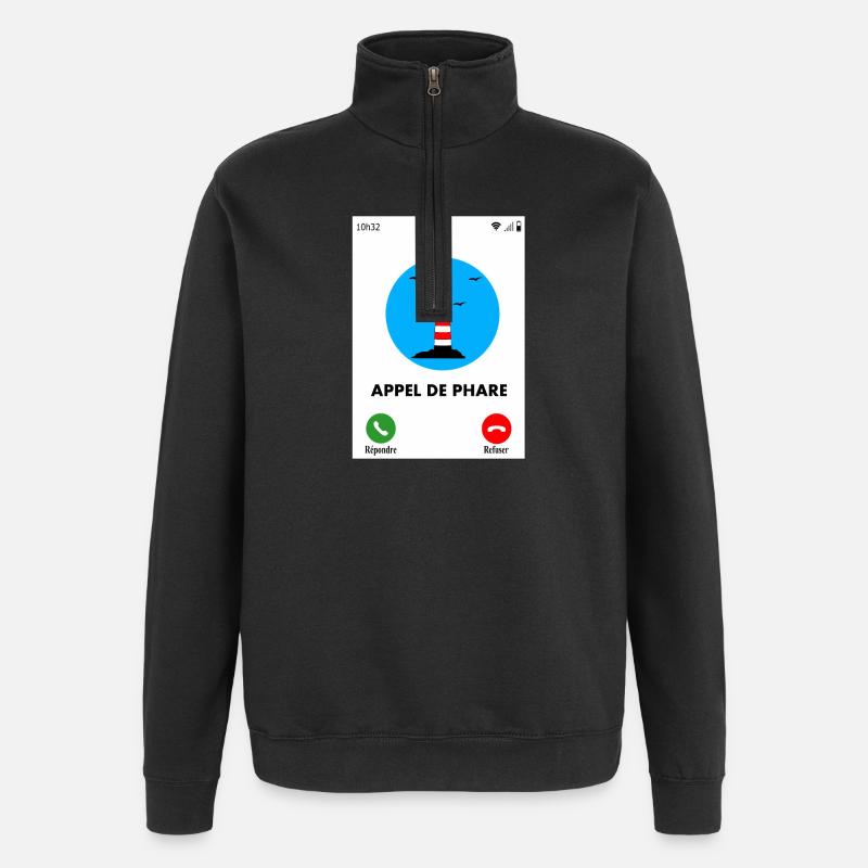 Appel de phare - Sweat à zip 1/4 - noir