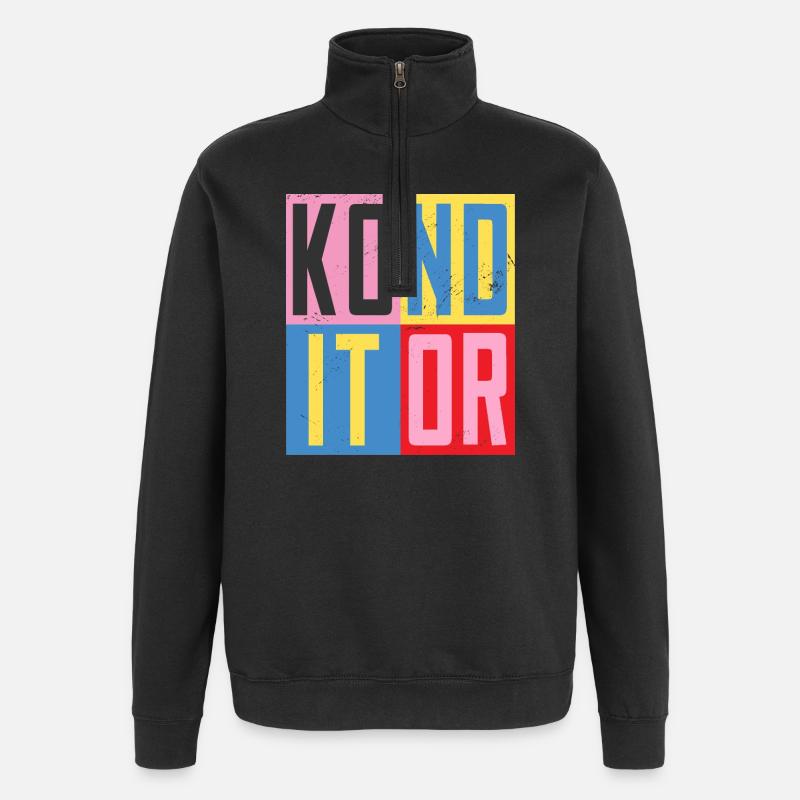 Konditor Design - Quarter-Zip-Sweatshirt - Schwarz