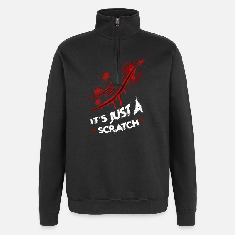Halloween Kratzspur - Quarter-Zip-Sweatshirt - Schwarz