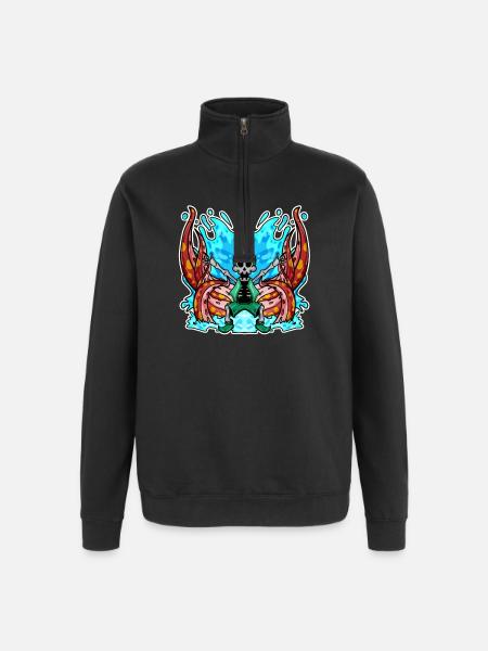 Skeleton Octopus Pirate - Quarter-Zip Sweatshirt - black
