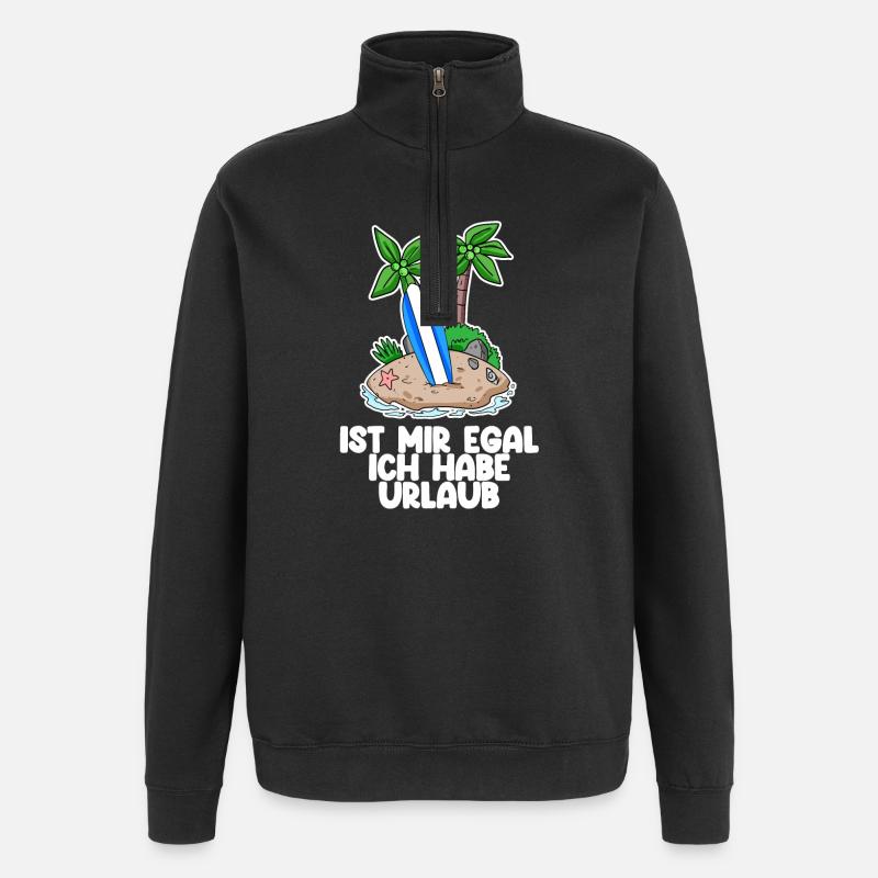 Urlaub - Quarter-Zip-Sweatshirt - Schwarz