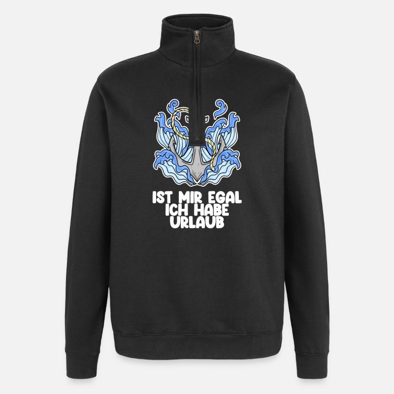 Urlaub - Quarter-Zip-Sweatshirt - Schwarz