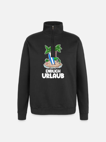 Urlaub - Quarter-Zip-Sweatshirt - Schwarz