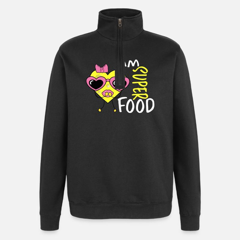 Cheese Heart - Quarter-Zip Sweatshirt - black