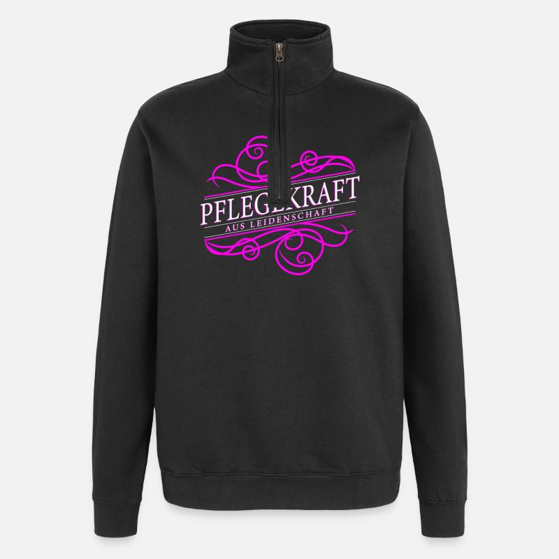 Pflegekraft aus Leidenschaft - Quarter-Zip-Sweatshirt - Schwarz