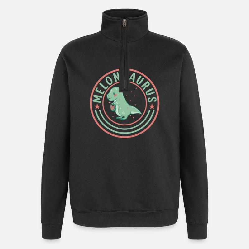 Pastèque pastèque végétarienne T Rex - Sweat à zip 1/4 - noir