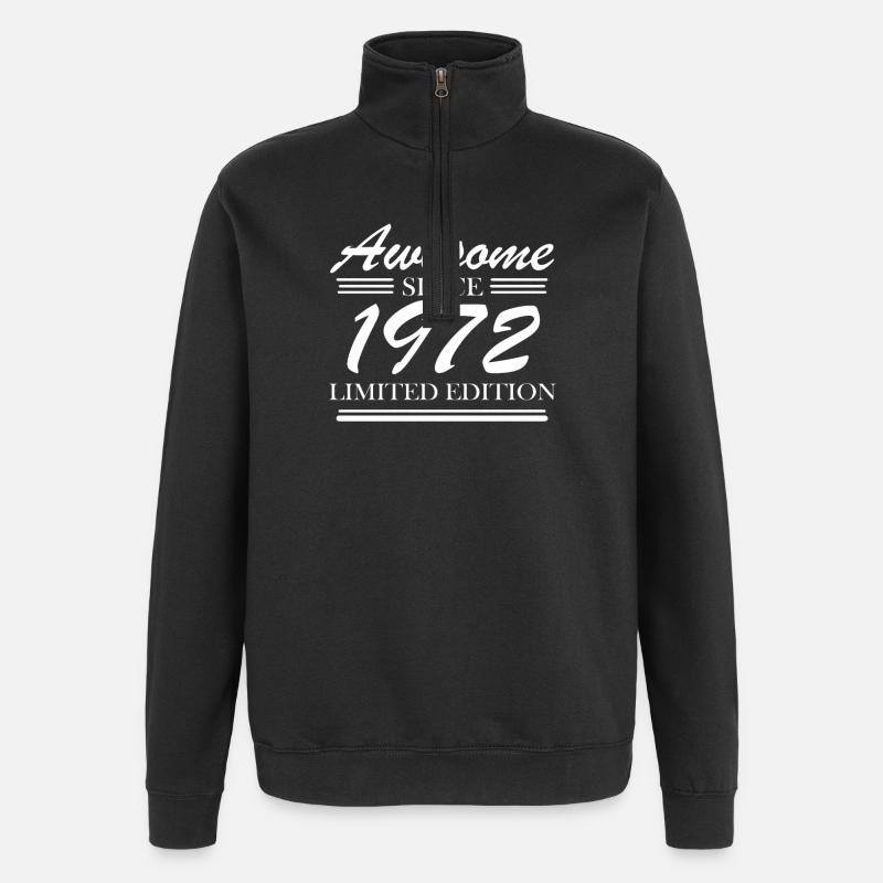 1972 - Born 1972 - Quarter-Zip Sweatshirt - black