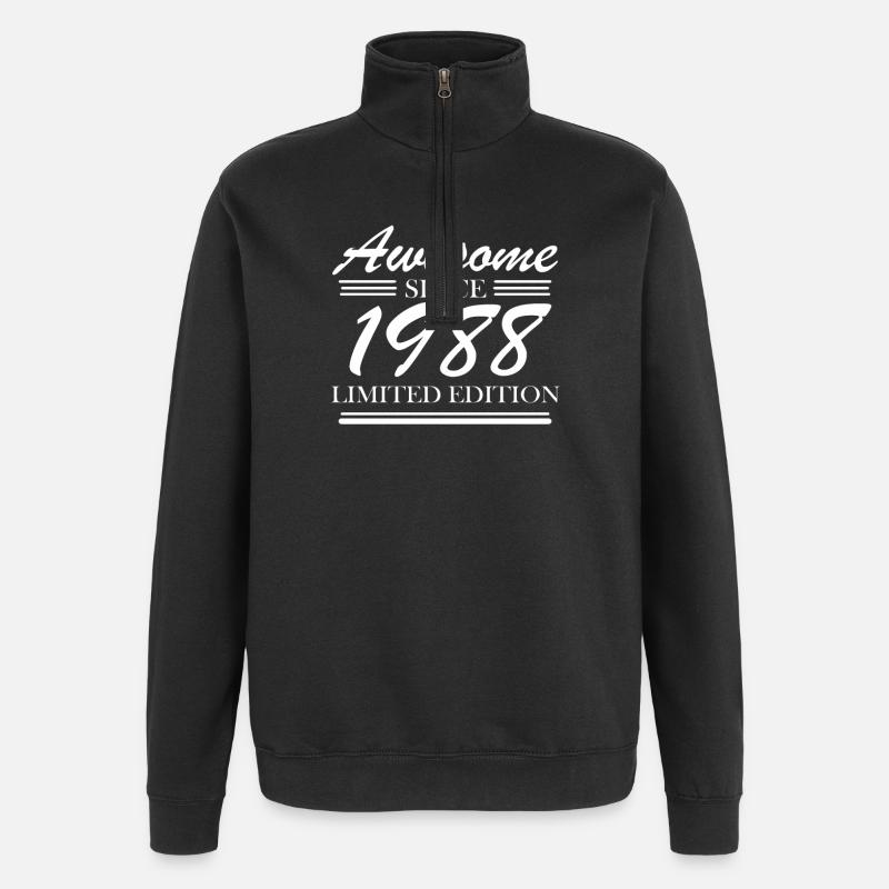 1988 - Born 1988 - Quarter-Zip Sweatshirt - black