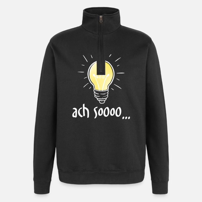 Ach Soooo... - Quarter-Zip-Sweatshirt - Schwarz