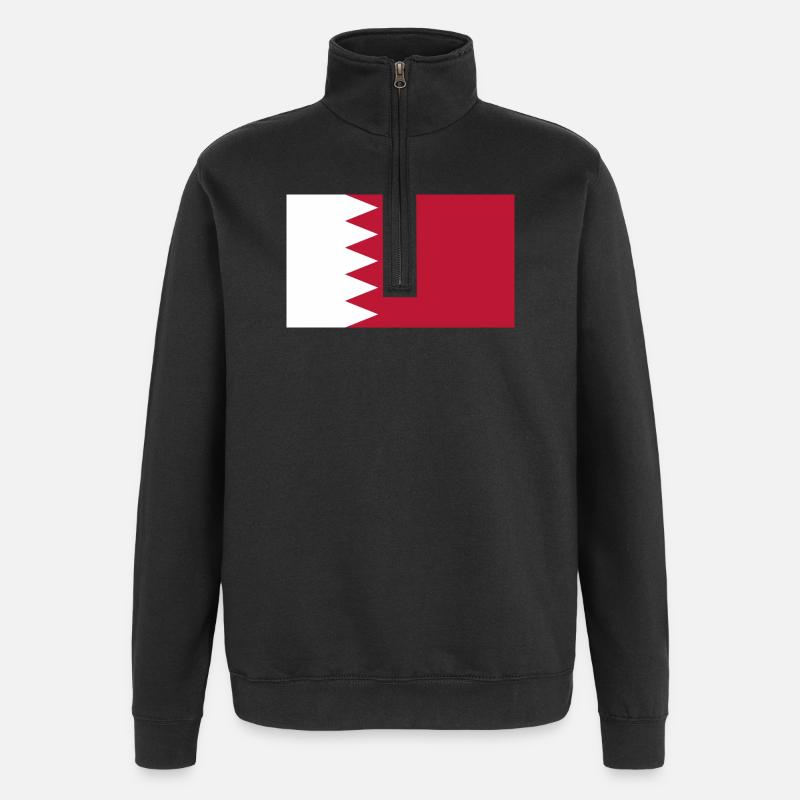 Drapeau du Qatar - Sweat à zip 1/4 - noir