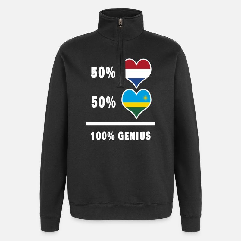 Rwanda et Pays-Bas génie / cadeau - Sweat à zip 1/4 - noir