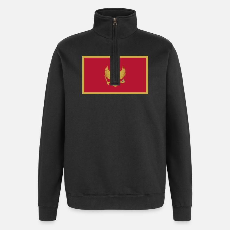 Montenegro Flagge - Quarter-Zip-Sweatshirt - Schwarz
