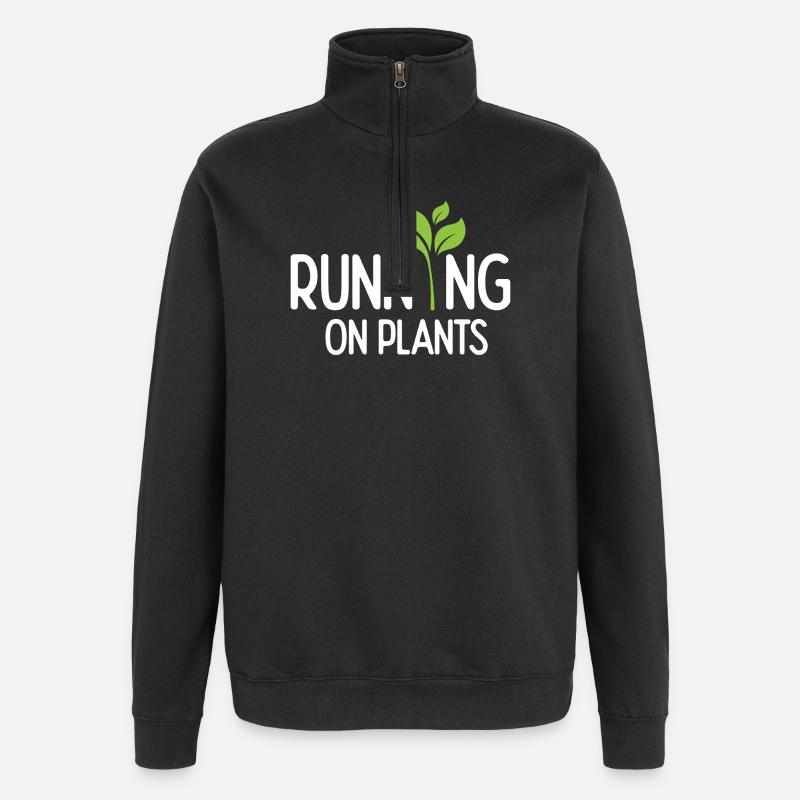 Courir sur les plantes - Sweat à zip 1/4 - noir