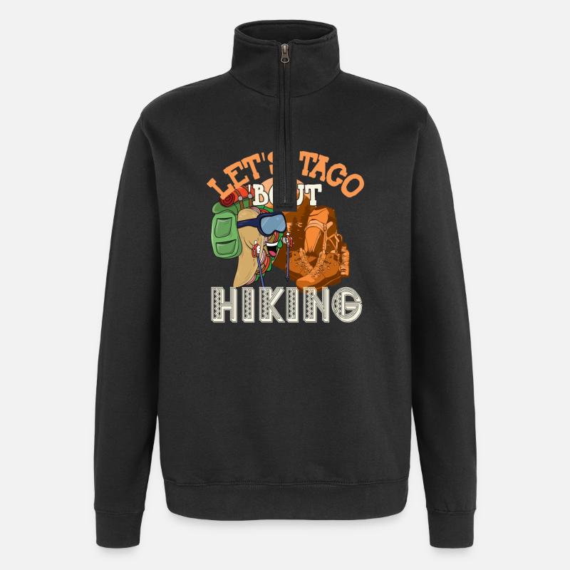 Let's Taco' Bout Hiking - Quarter-Zip Sweatshirt - black