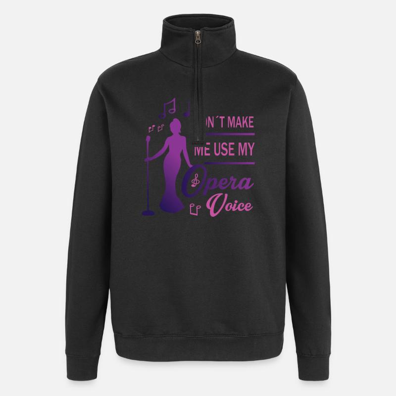 Voix forte - Sweat à zip 1/4 - noir