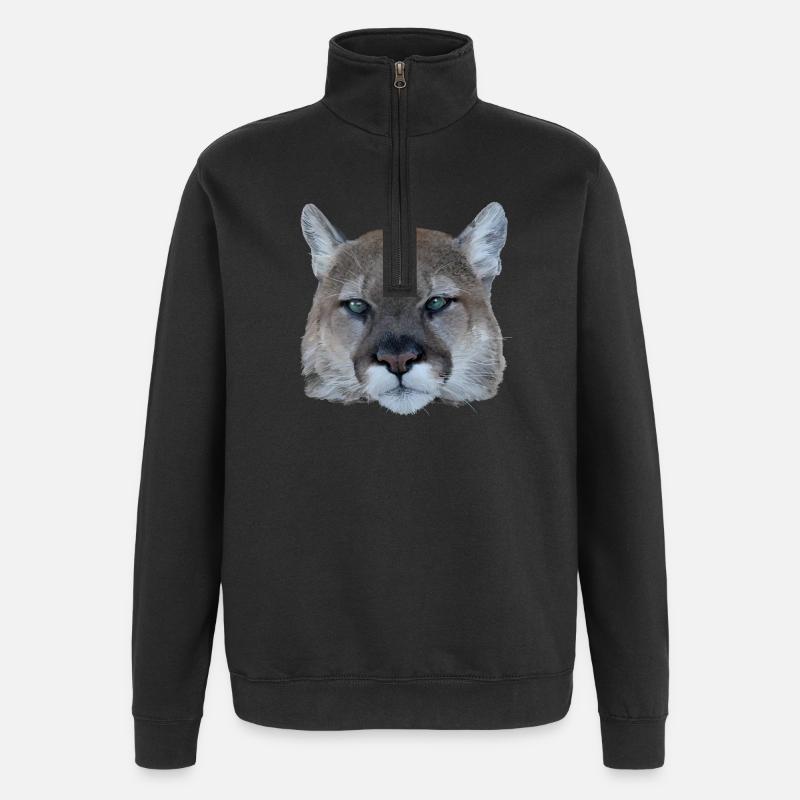 Panthère - Sweat à zip 1/4 - noir