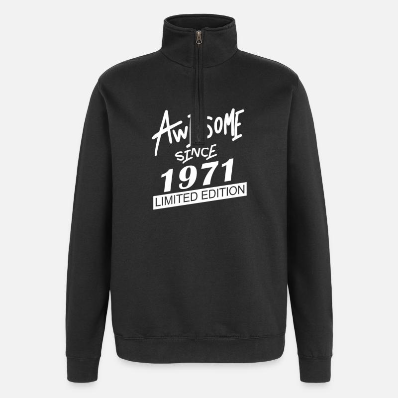 1971 - Sweat à zip 1/4 - noir