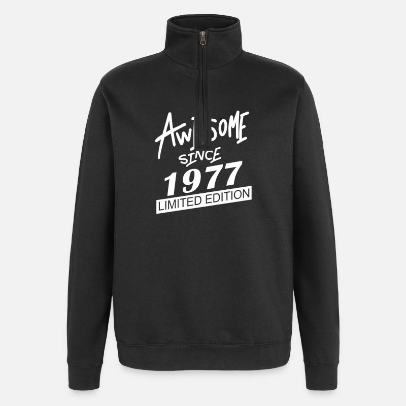 1977 - Quarter-Zip-Sweatshirt - Schwarz