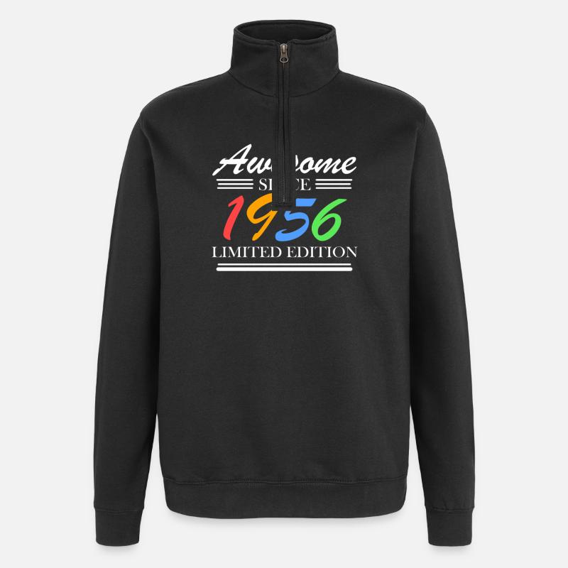 1956 - Born 1956 - Quarter-Zip Sweatshirt - black