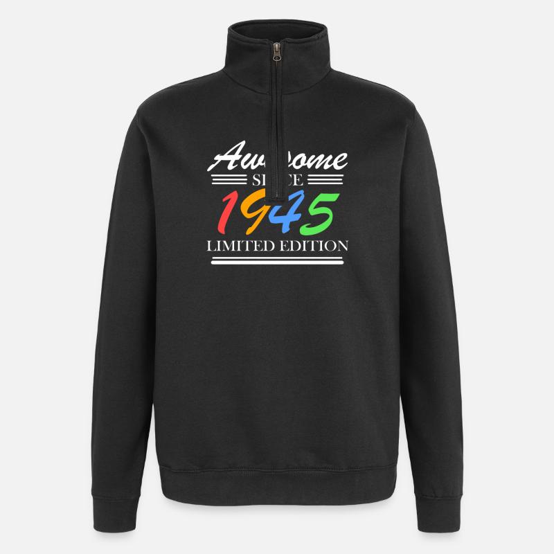 1945 - Sweat à zip 1/4 - noir