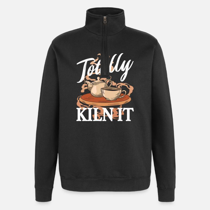 Céramiste - Totally kiln it - Sweat à zip 1/4 - noir