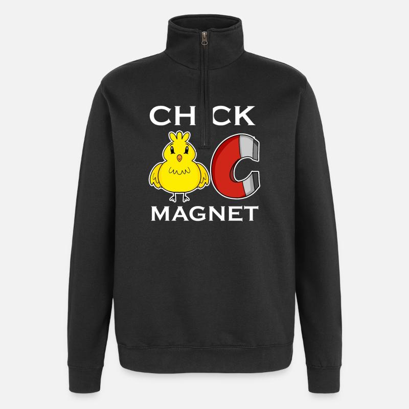 Aimant de poussin - Sweat à zip 1/4 - noir