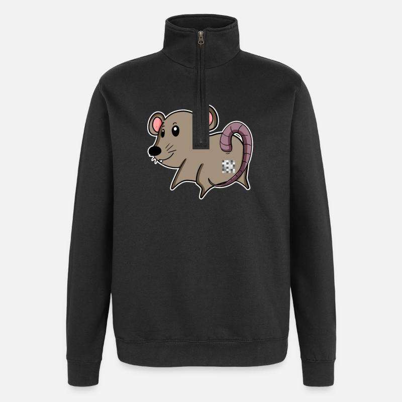 Maus Arsch - Maus Hintern - Quarter-Zip-Sweatshirt - Schwarz