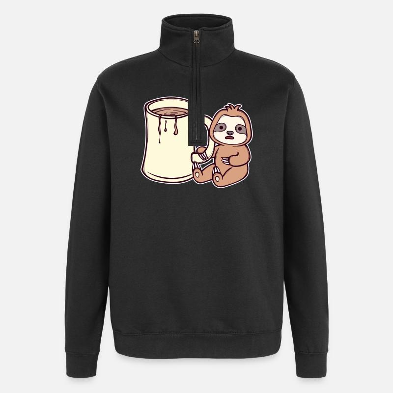 Faul Langsam Vegetarier Säugetier Faultier Tier - Quarter-Zip-Sweatshirt - Schwarz