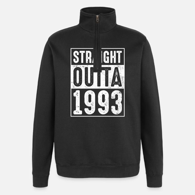Timbre rétro 1993 - Sweat à zip 1/4 - noir