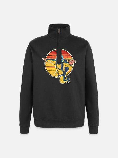Sunrise Skydiver Jump Logo - Quarter-Zip Sweatshirt - black