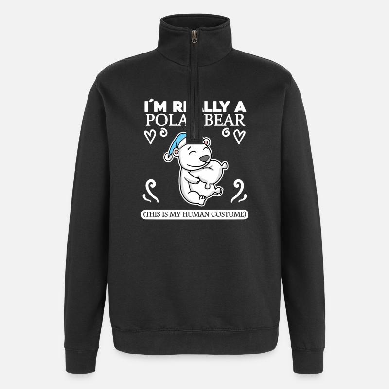 Polar bear - Quarter-Zip Sweatshirt - black