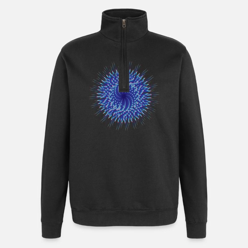 Vektor Blume - Quarter-Zip-Sweatshirt - Schwarz