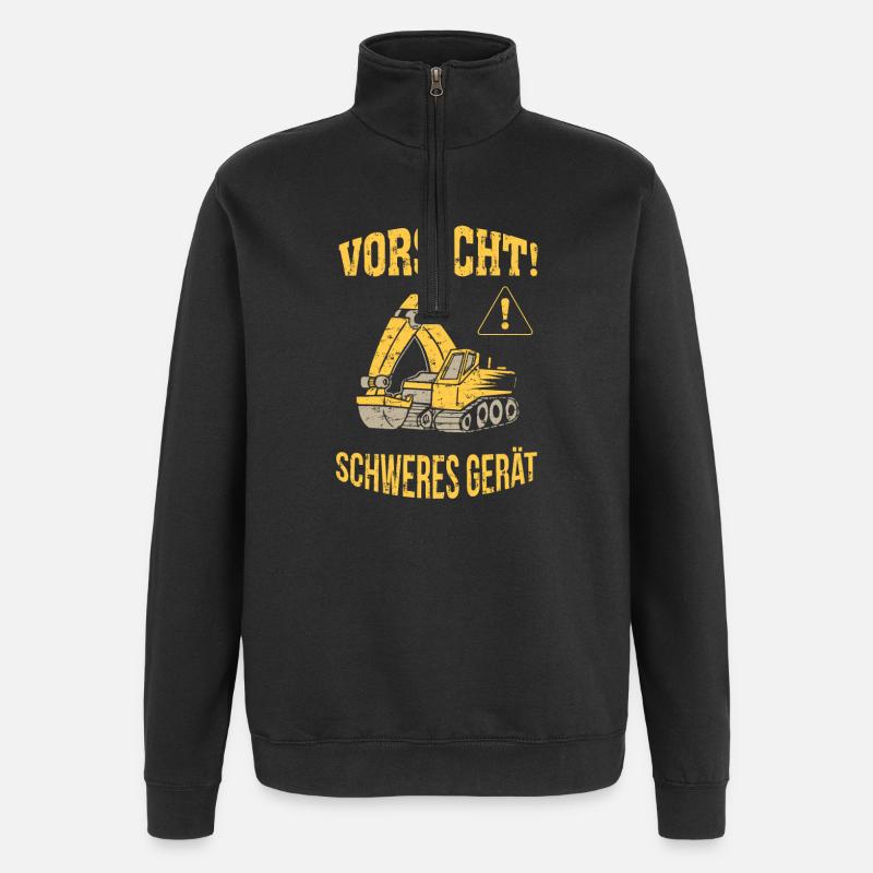 Bagger Baggerfahrer Baugeräteführer Schweres Gerät - Quarter-Zip-Sweatshirt - Schwarz
