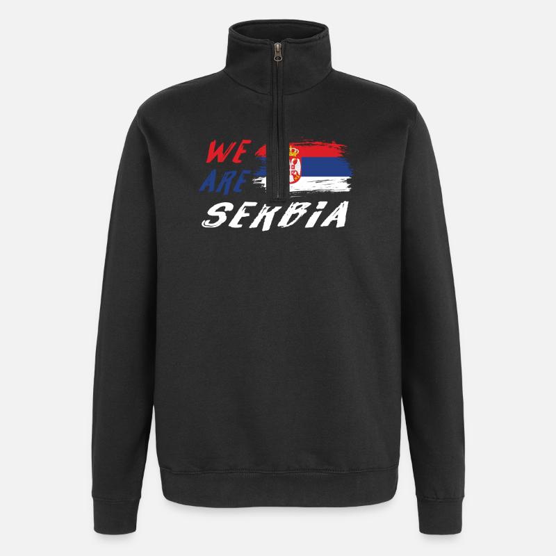 Nous sommes la Serbie - Sweat à zip 1/4 - noir